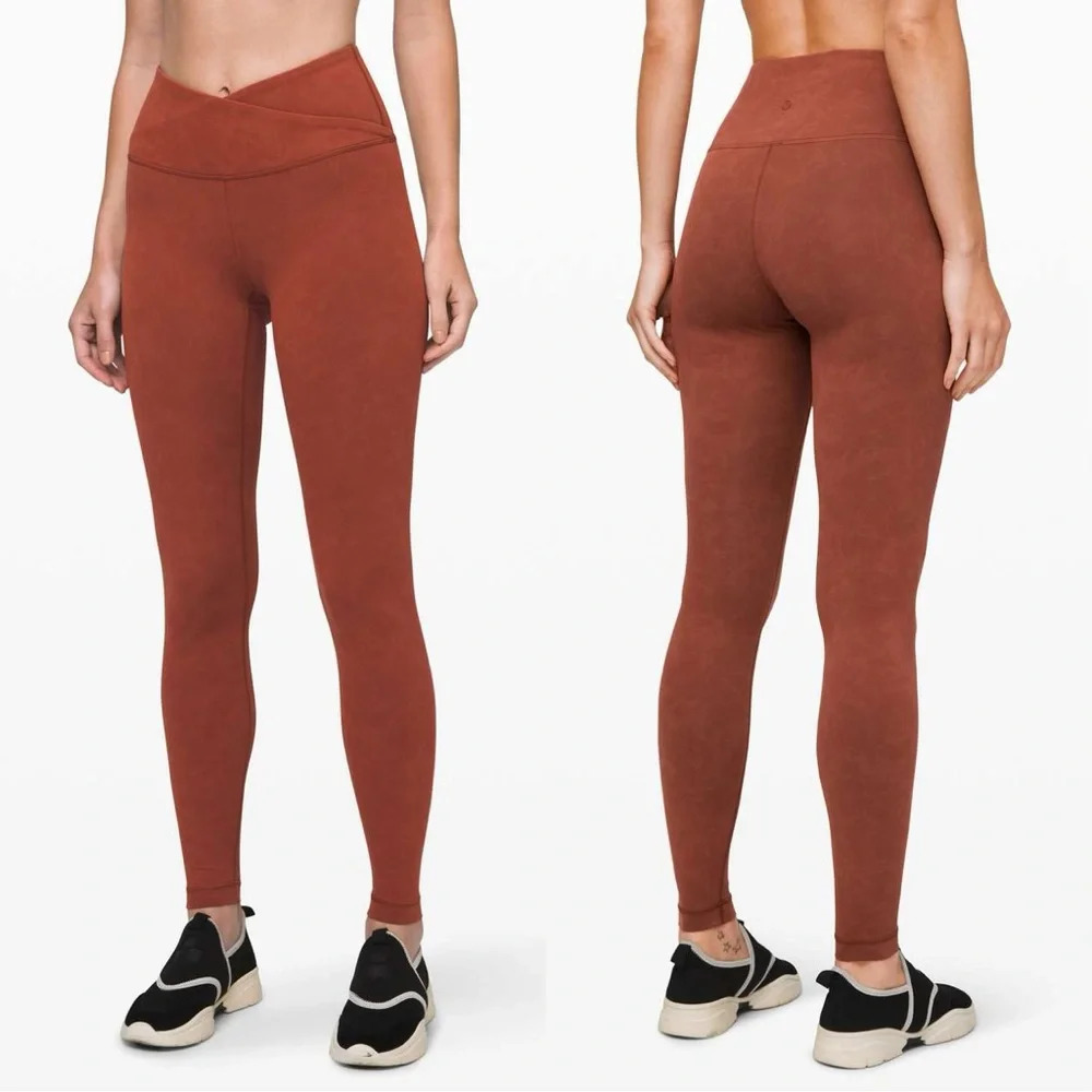 Lululemon Always On High-Rise Tight 28" Crossover Sky Wash Print Rustic Clay 8